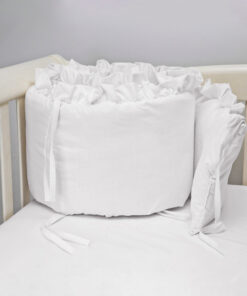 Bumper para cuna blanco con boleros