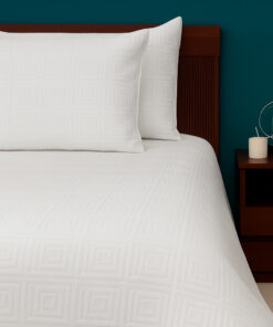 Juego de Duvet Jacquard Blanco Cuadros