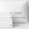 Juego de Duvet Jacquard Blanco Cuadros Casa LiLe