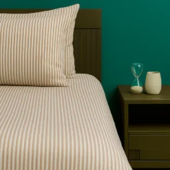 Juego de Duvet Cati nico Caf Raya Delgada Casa LiLe