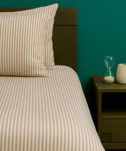 Juego de Duvet Catiónico Café Raya Delgada