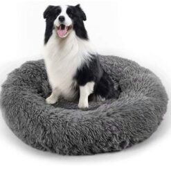 Cama para mascotas tipo dona gris alelí