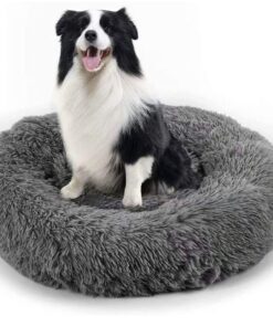 Cama para mascotas tipo dona gris alelí