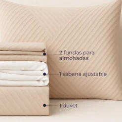 Juego de Duvet Jacquard Camel Rayas Casa LiLe