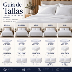 guia de tallas sabanas hoteleras