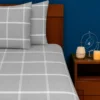 Juego de Duvet Cati nico Gris Cuadros Tipo B (Con Imperfecciones) Casa LiLe