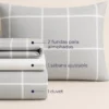 Juego de Duvet Cati nico Gris Cuadros Tipo B (Con Imperfecciones) Casa LiLe