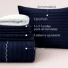 Combo LIL Azul Oscuro Premium - Plum n + Juego de Duvet + Almohada + Cobija Bunny Casa LiLe