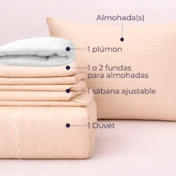 Combo LIL Beige Premium - Plum n + Juego de Duvet + Almohada + Cobija Bunny Casa LiLe