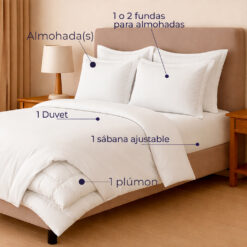 Alternative view of Combo LILÉ Blanco - Plumón + Juego de Duvet + Almohada + Cobija Bunny