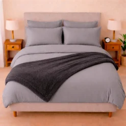 Combo LIL Gris Claro - Plum n + Juego de Duvet + Almohada + Cobija Bunny Casa LiLe