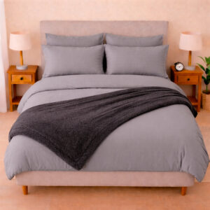 Combo LILÉ Gris Claro - Plumón + Juego de Duvet + Almohada + Cobija Bunny