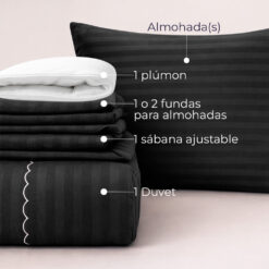 Alternative view of Combo LILÉ Gris Oscuro Premium - Plumón + Juego de Duvet + Almohada + Cobija Bunny