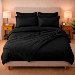 Combo LILÉ Negro Premium - Plumón + Juego de Duvet + Almohada + Cobija Bunny