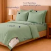 Combo LIL Verde Oliva - Plum n + Juego de Duvet + Almohada + Cobija Bunny Casa LiLe