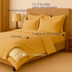 Combo LIL Oro - Plum n + Juego de Duvet + Almohada + Cobija Bunny Casa LiLe
