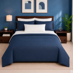 Combo duvet más plumón azul oscuro embozado