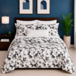 Combo duvet más plumón flor grande gris