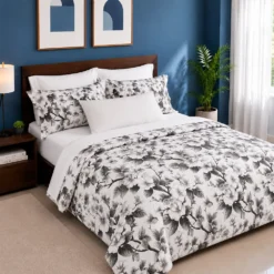 Combo duvet m s plum n flor grande gris Casa LiLe