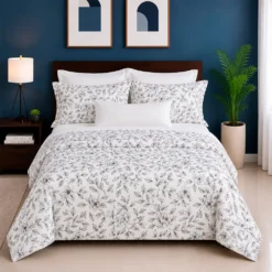 Combo duvet m s plum n hojas blanco Casa LiLe