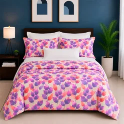 Combo duvet m s plum n hojas morado Casa LiLe