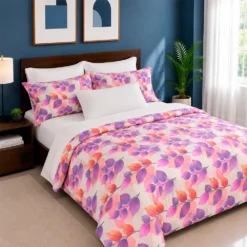 Combo duvet m s plum n hojas morado Casa LiLe