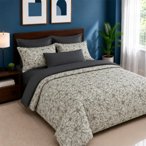 Combo duvet m s plum n hojas verdes Casa LiLe