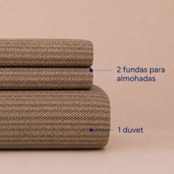 Duvet + Fundas Jacquard Collection Espiga Café - Imagen 3
