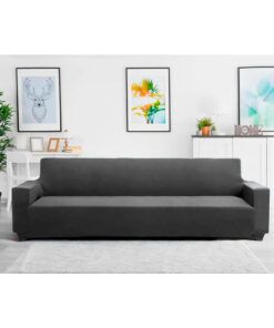 Protector de sofá gris premuim cuatro (4) puestos ajustable