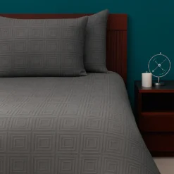 Juego de Duvet Jacquard Gris Cuadros Casa LiLe
