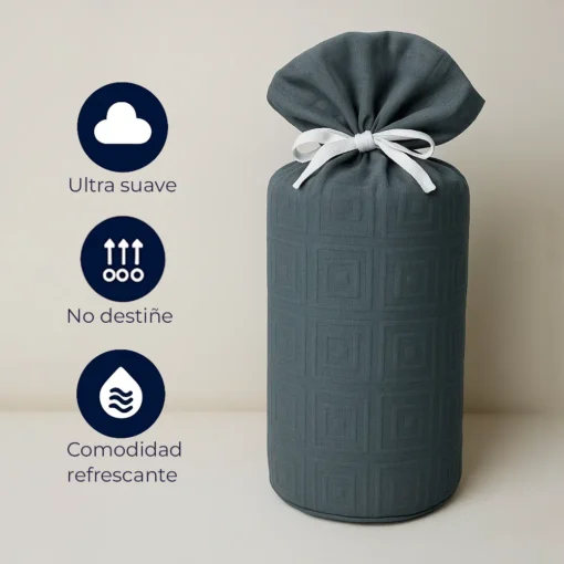 Juego de Duvet Jacquard Gris Cuadros Casa LiLe