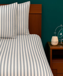 Juego de Duvet Catiónico Gris Raya Media