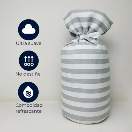 Juego de Duvet Cati nico Gris Raya Media Casa LiLe