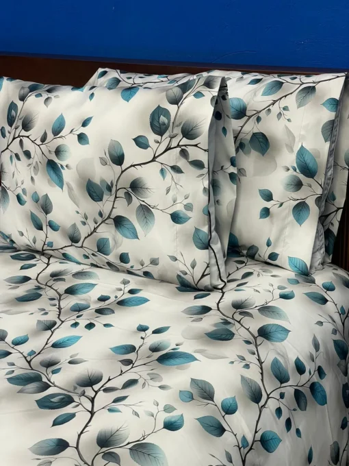 Juego de Duvet Hojas Turquesa Casa LiLe
