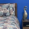 Juego de Duvet Estampado Hojas Azul Casa LiLe