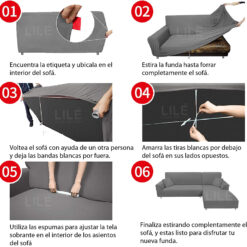 Alternative view of Protector de sofá premium azul navidad L izquierdo