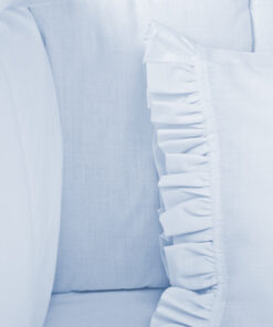 Alternative view of Juego de sábanas azul cielo con boleros para cuna