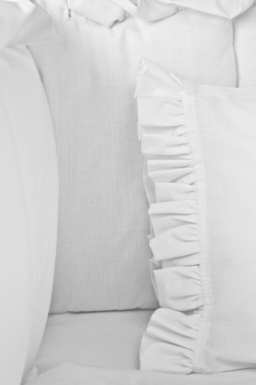 Alternative view of Juego de sábanas blanco con boleros para cuna