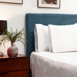 Juego de sábanas hoteleras de algodón blanco 600 hilos