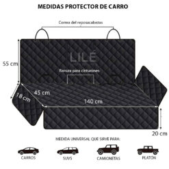 Alternative view of Combo protector silla de carro trasera + delantera negro
