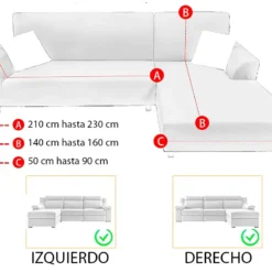 Protector de sof en L impermeable gris Casa LiLe