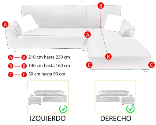 Protector de sof en L impermeable gris Casa LiLe