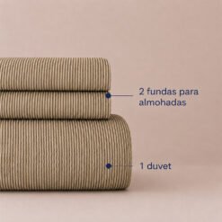 Duvet + Fundas Jacquard Collection Ondas Moka - Imagen 3
