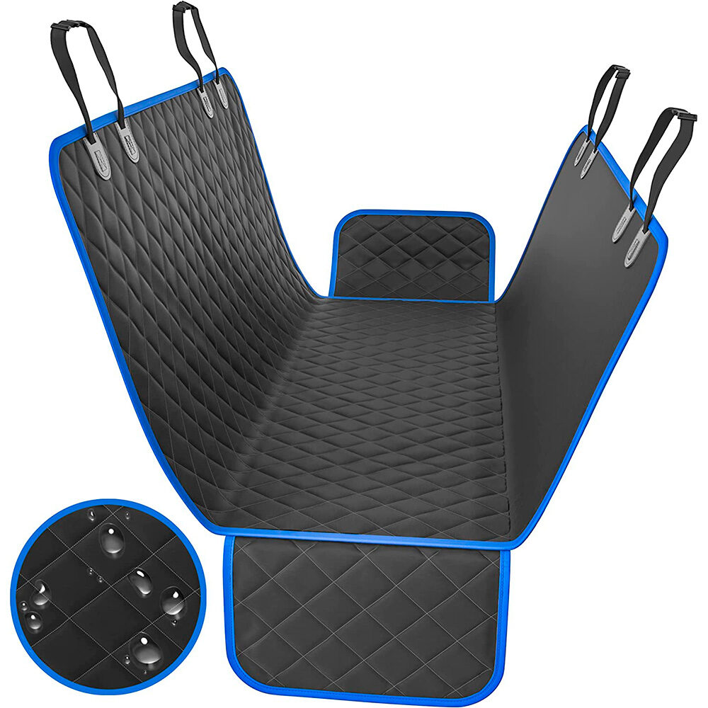 Alternative view of Protector impermeable para silla trasera o baúl 3 en 1 borde azul rey