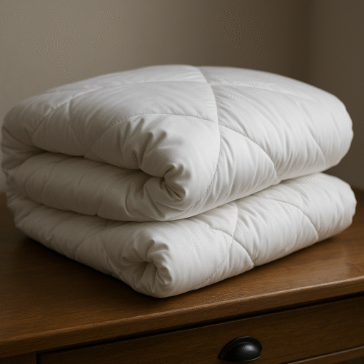 Forro protector de colchon de algodon color blanco