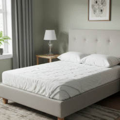 Protector de colchon para cama queen de acolchado blanco