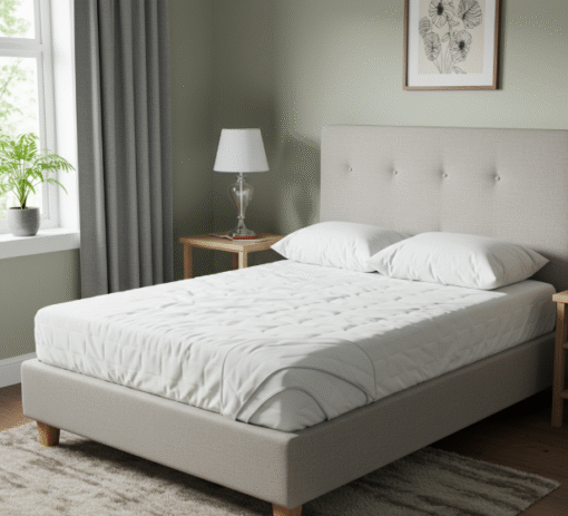 Protector de colchon para cama queen de acolchado blanco