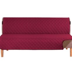 Protector de sofá cama vinotinto-café acolchado