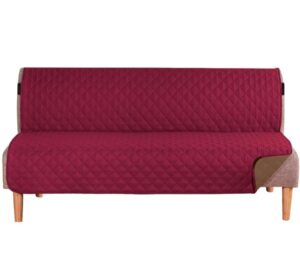 Protector de sofá cama vinotinto-café acolchado