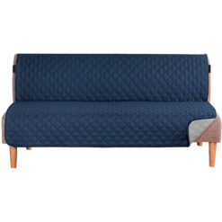 Protector de sofá cama azul-gris acolchado